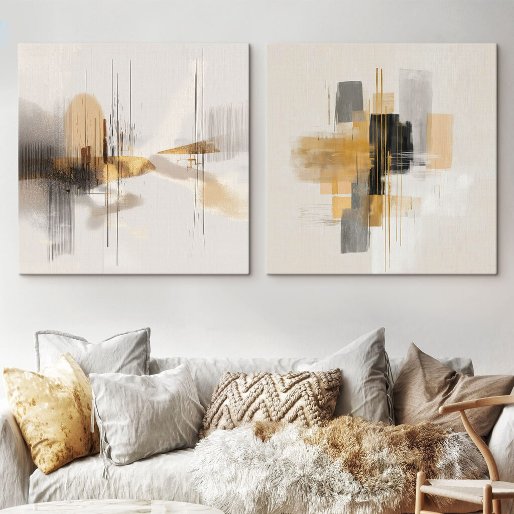Croisements dorés dans un intérieur