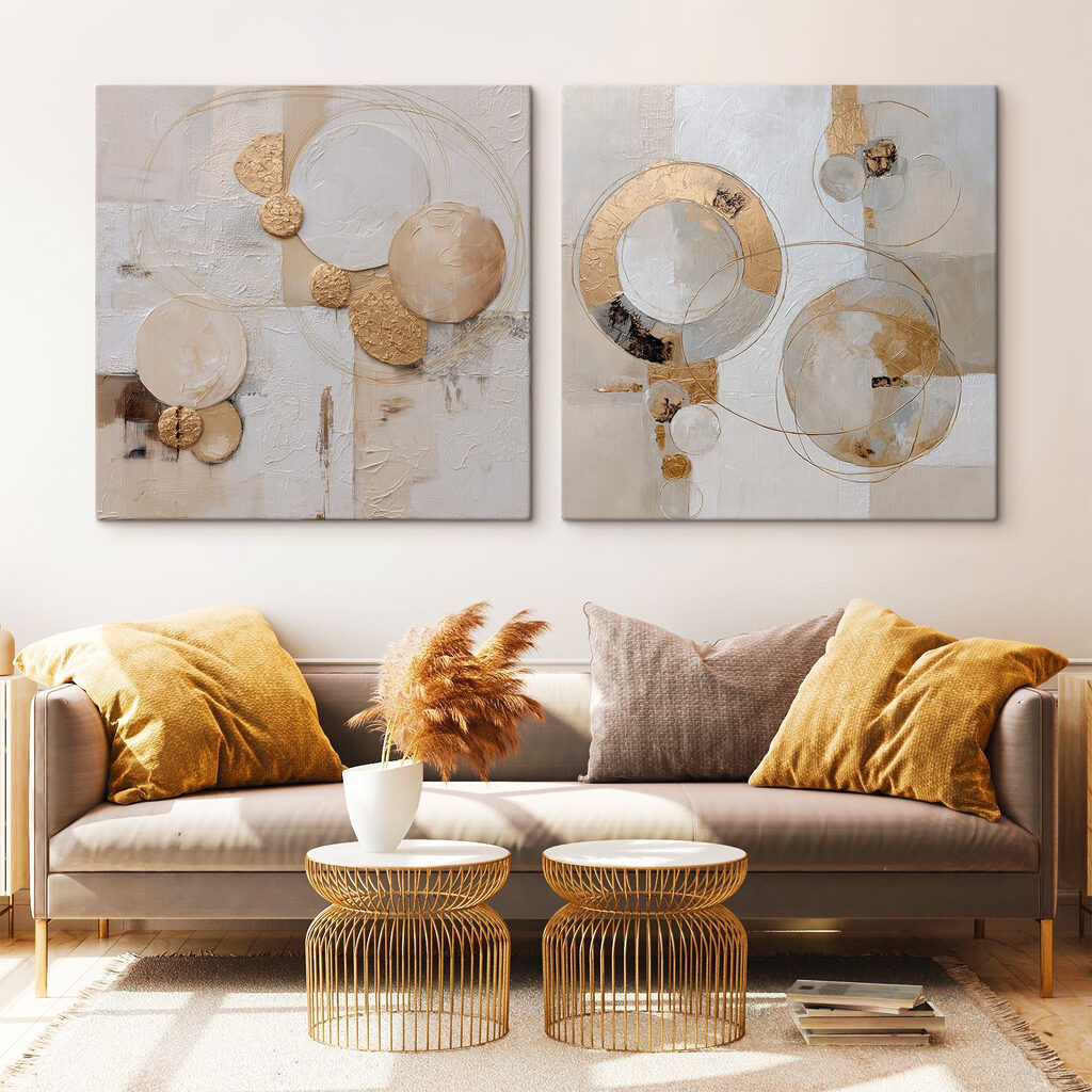 Cercles chargés d’histoire dans un intérieur