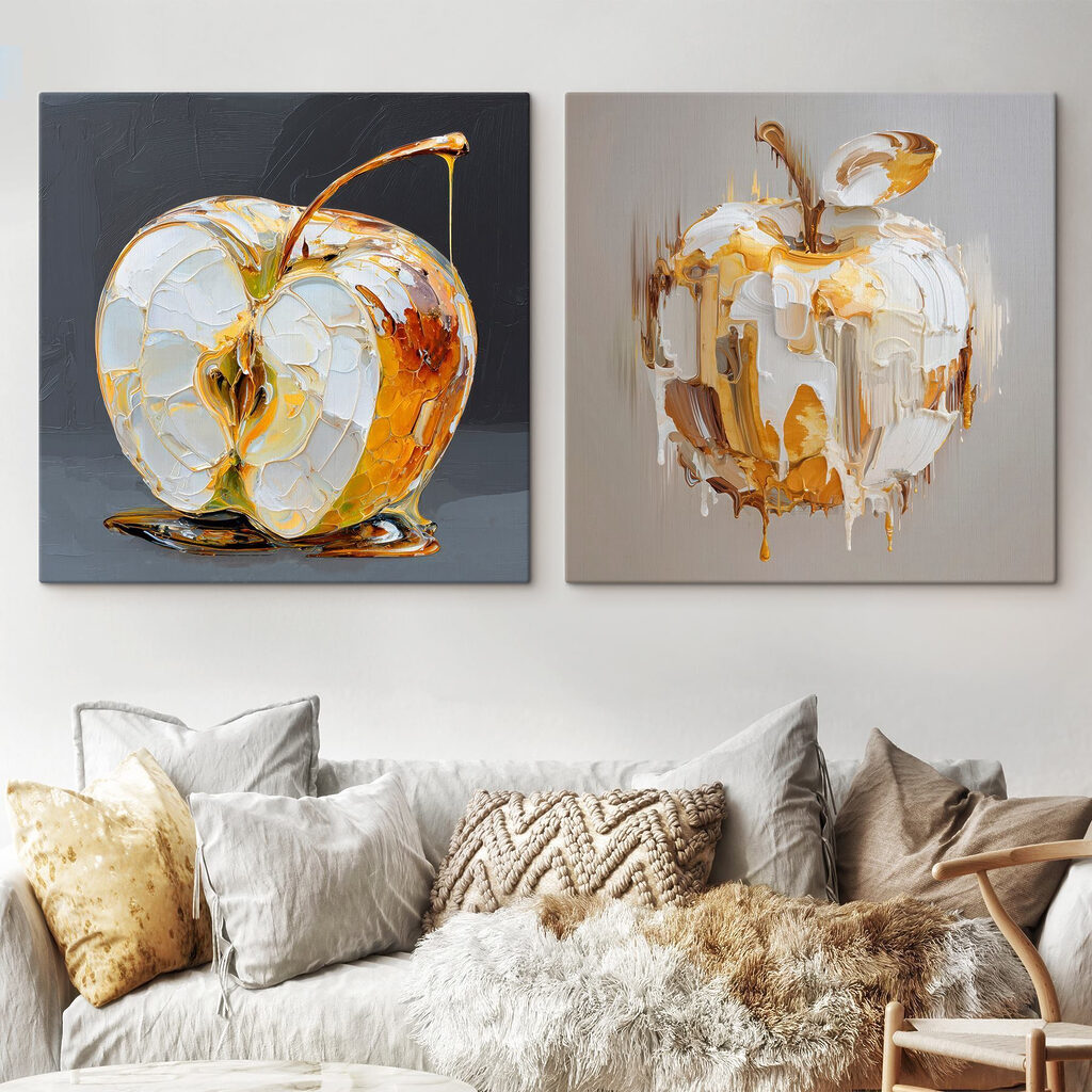 Pommes dorées dans un intérieur