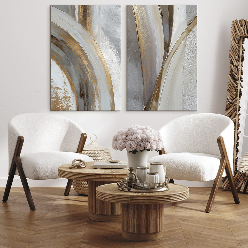 Courbes dorées dans un intérieur