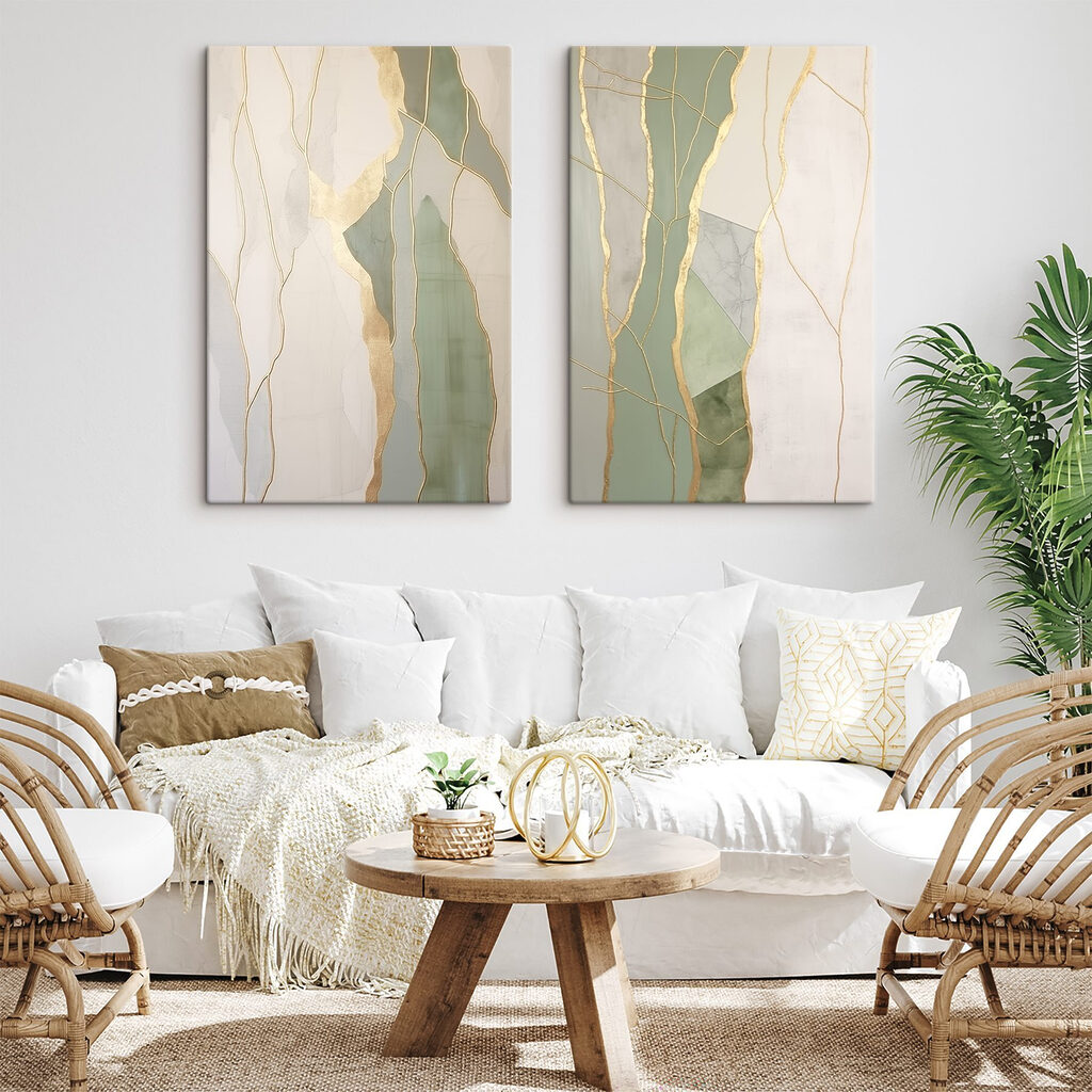 Veines d’or en équilibre dans un intérieur
