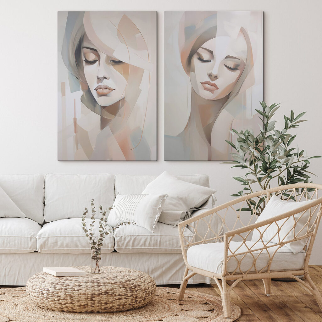 Rêverie en tons poudrés dans un intérieur