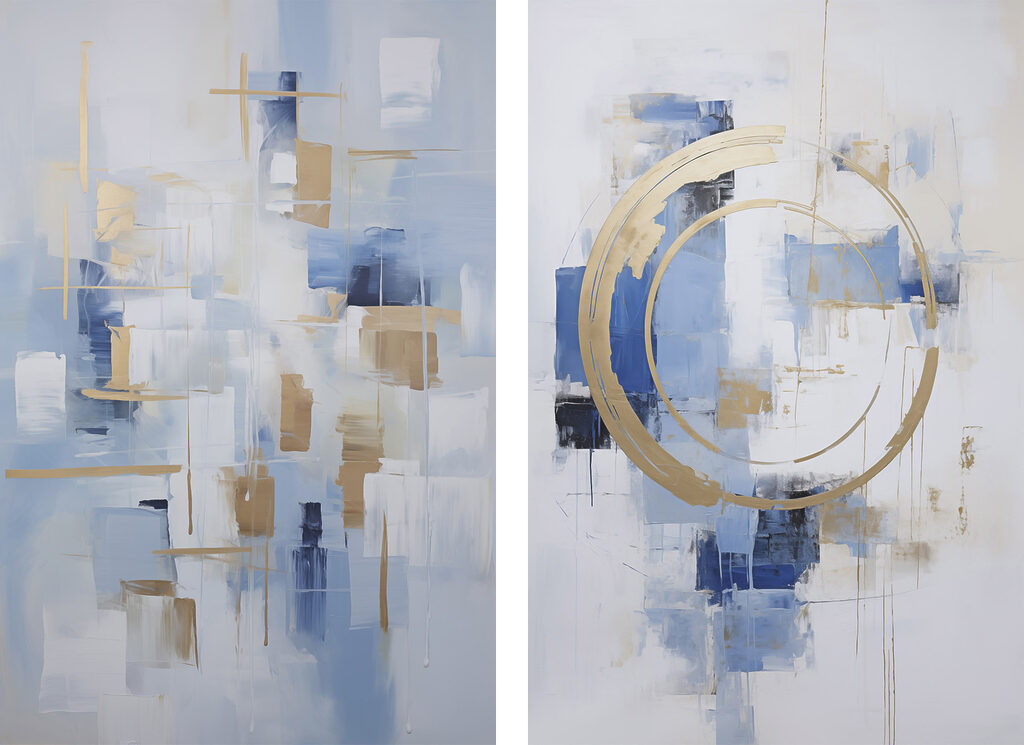 Bleu et or — motif complet
