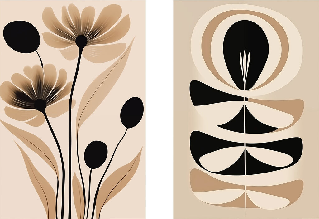 Fleurs graphiques — motif complet
