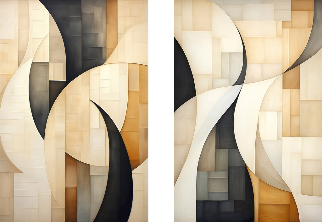 Courbes et rectangles — motif complet