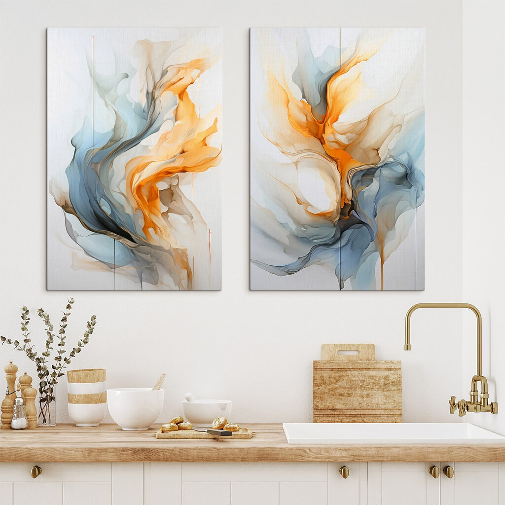 Volutes bleu et ambre — intérieur 1