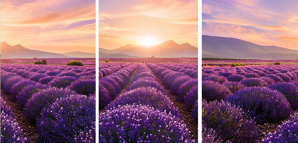 Rangs fleuris au couchant — motif complet