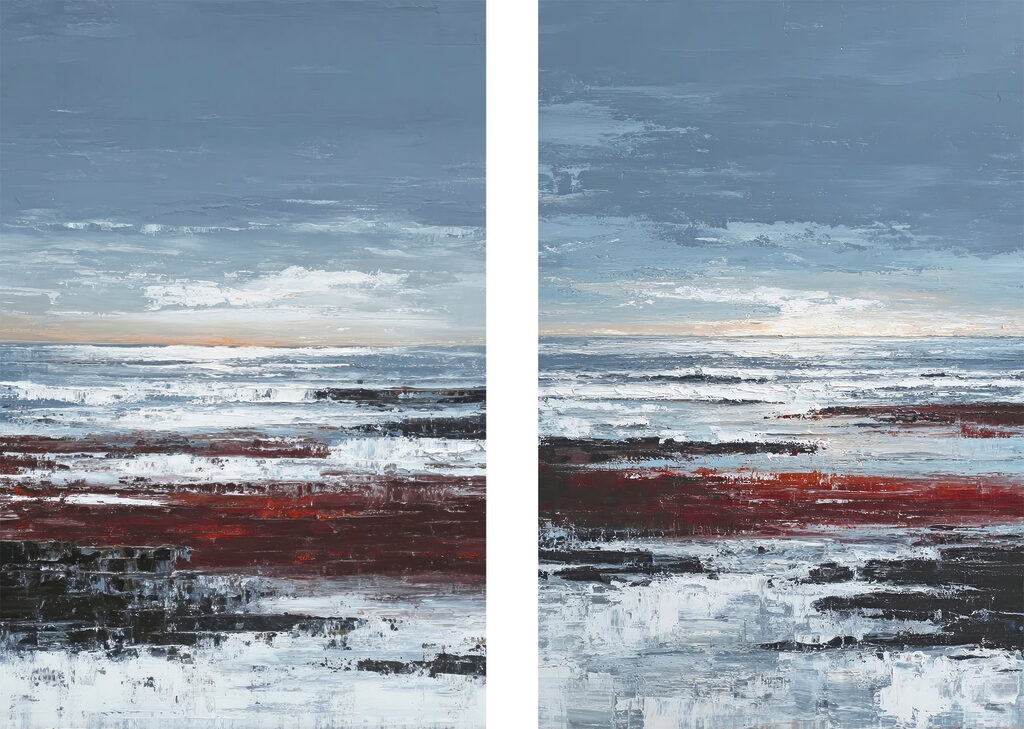 Rivage au ciel gris — motif complet