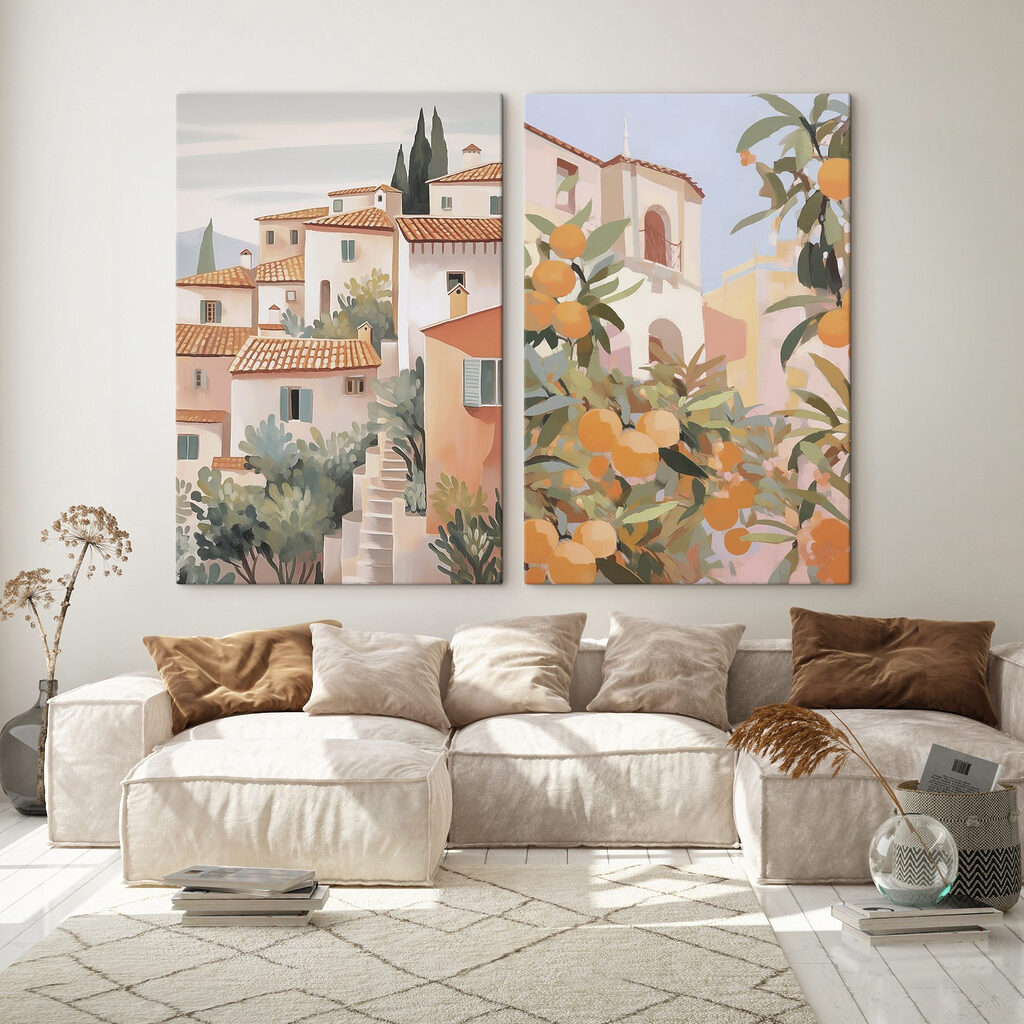 Village au soleil dans un intérieur