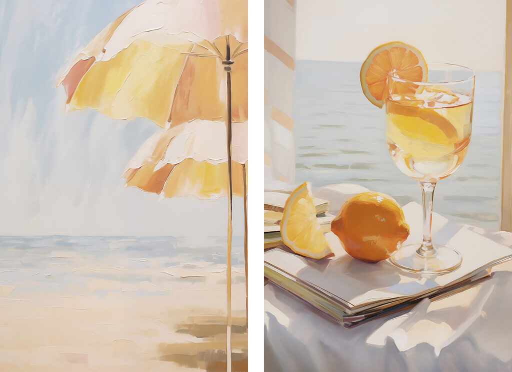 Citron et parasol — motif complet