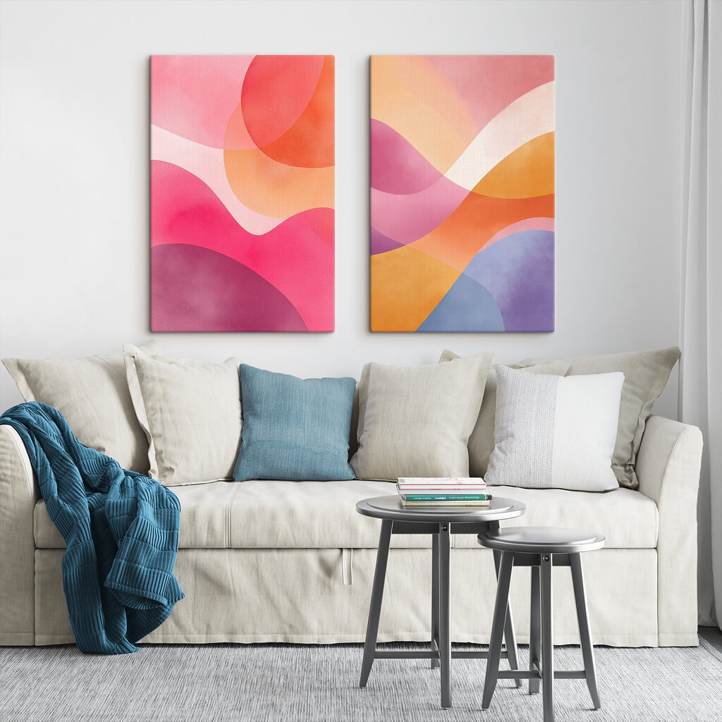 Douces vagues de couleur dans un intérieur