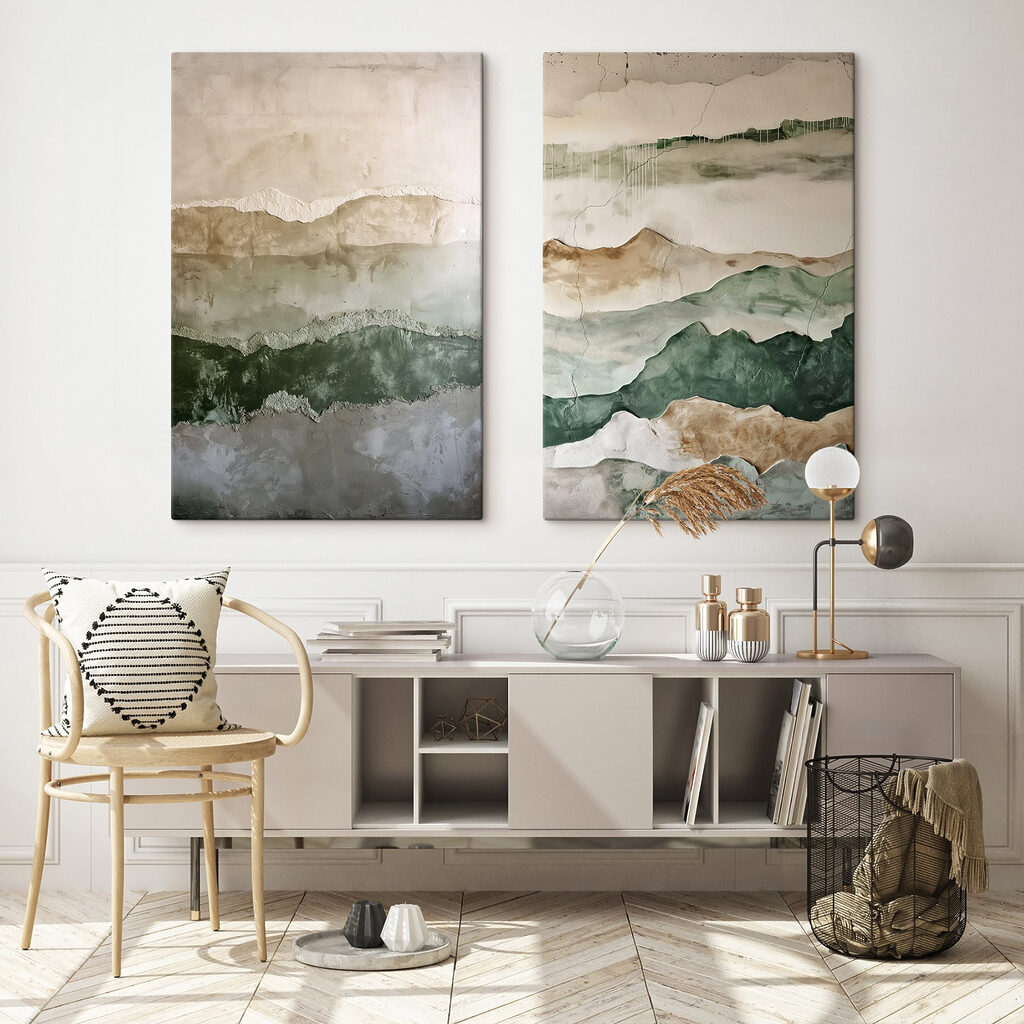 Paysage couleur terre dans un intérieur