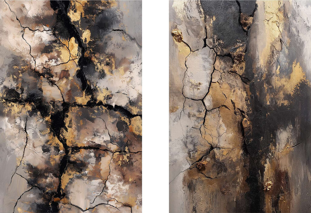 Craquelures noir et or — motif complet