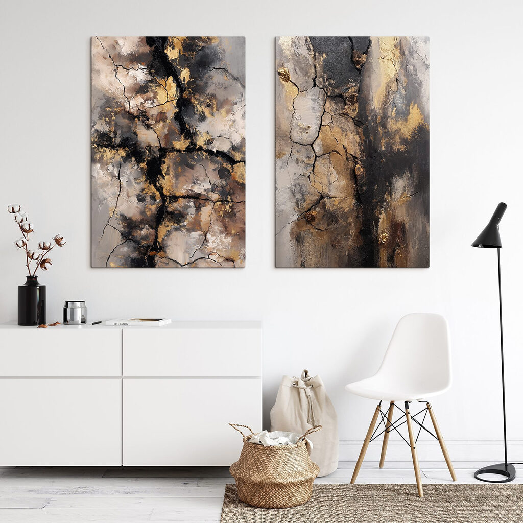 Craquelures noir et or — intérieur 1