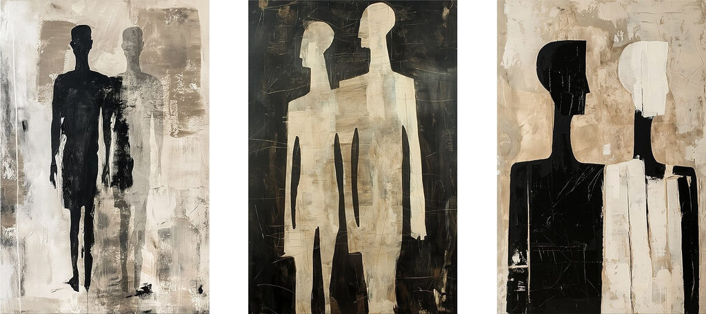 Silhouettes en duo — motif complet