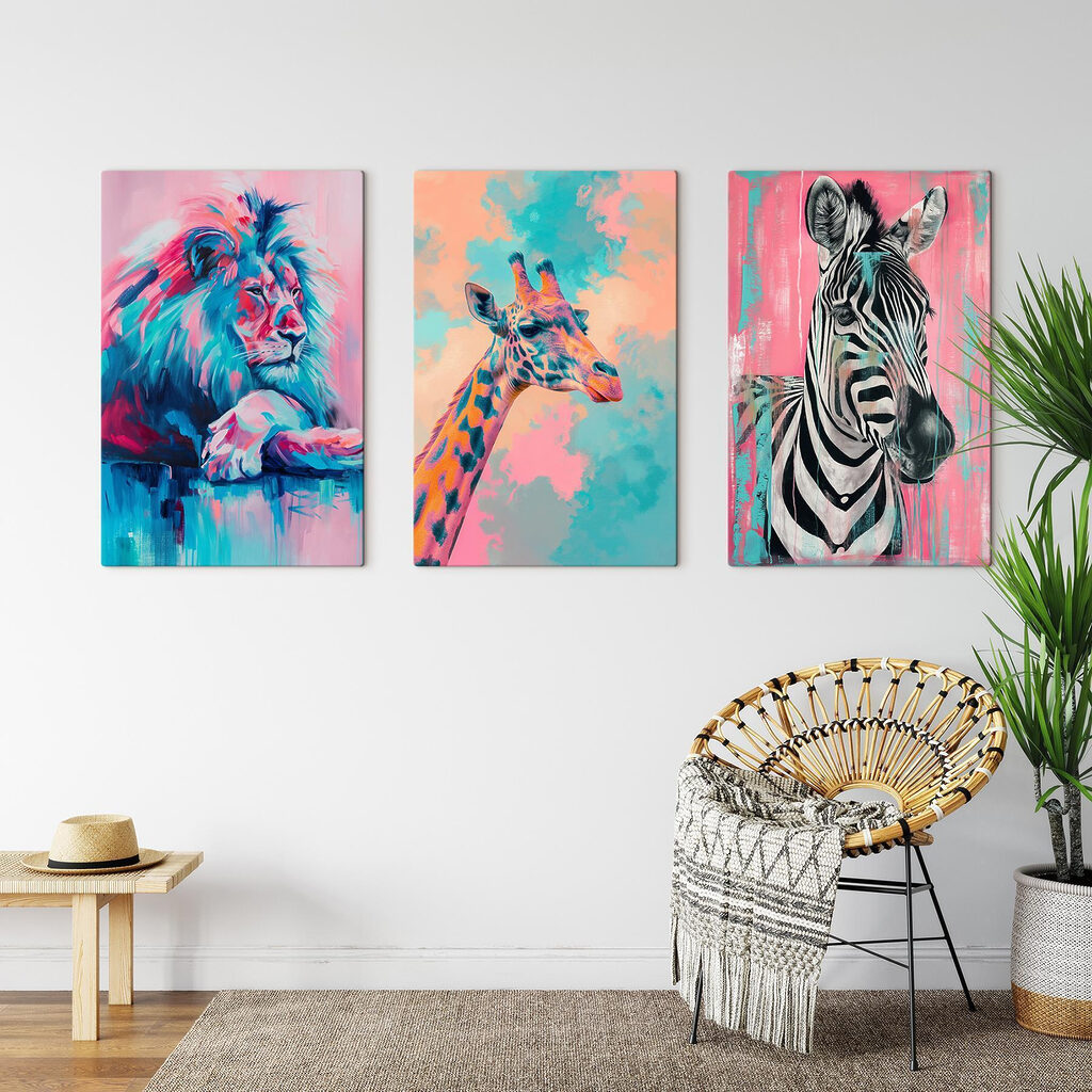 Lion, girafe et zèbre — intérieur 2
