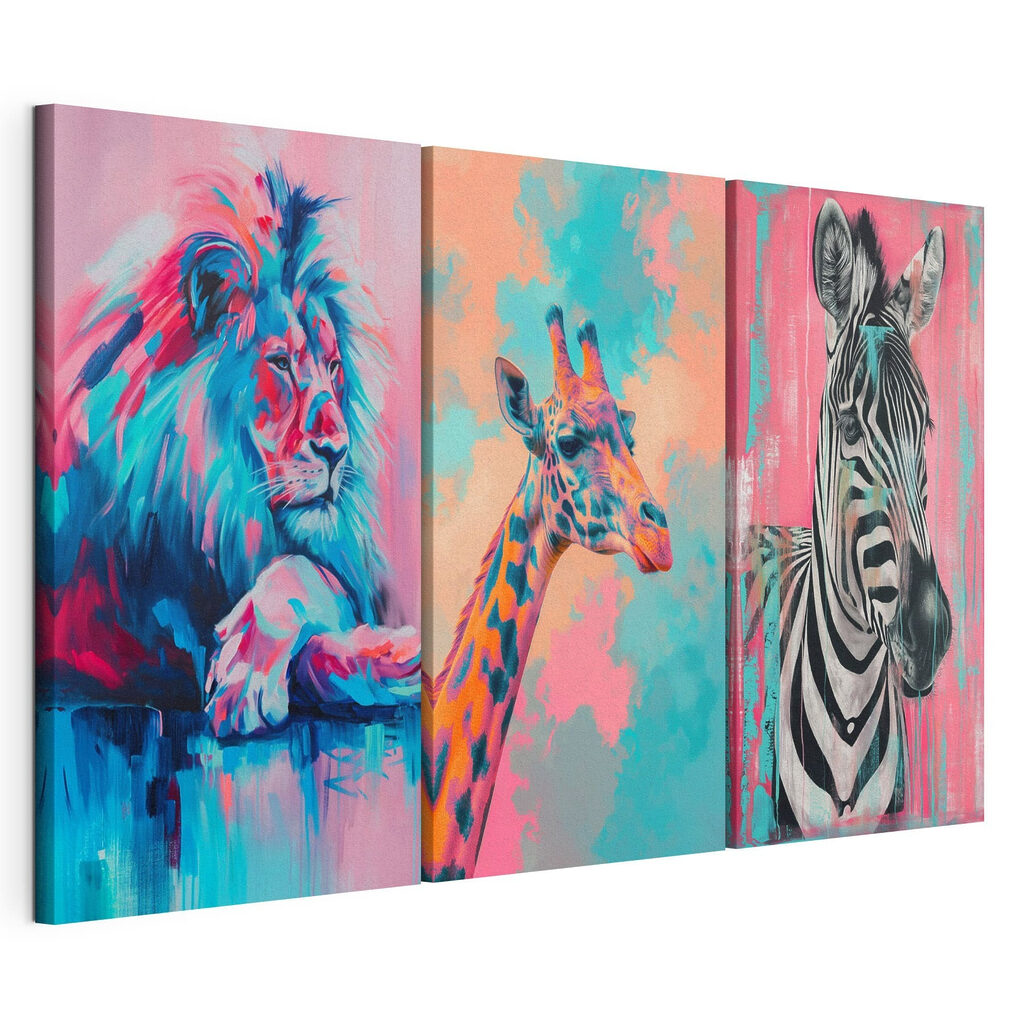 Lion, girafe et zèbre — vue du produit