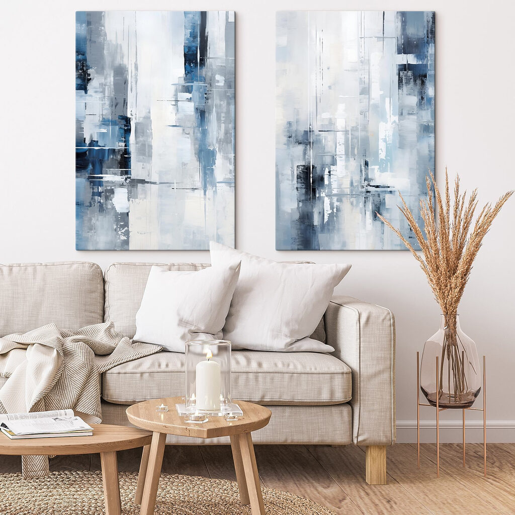 Ville en bleu dans un intérieur