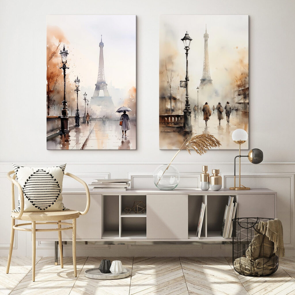 Paris sous la pluie dans un intérieur