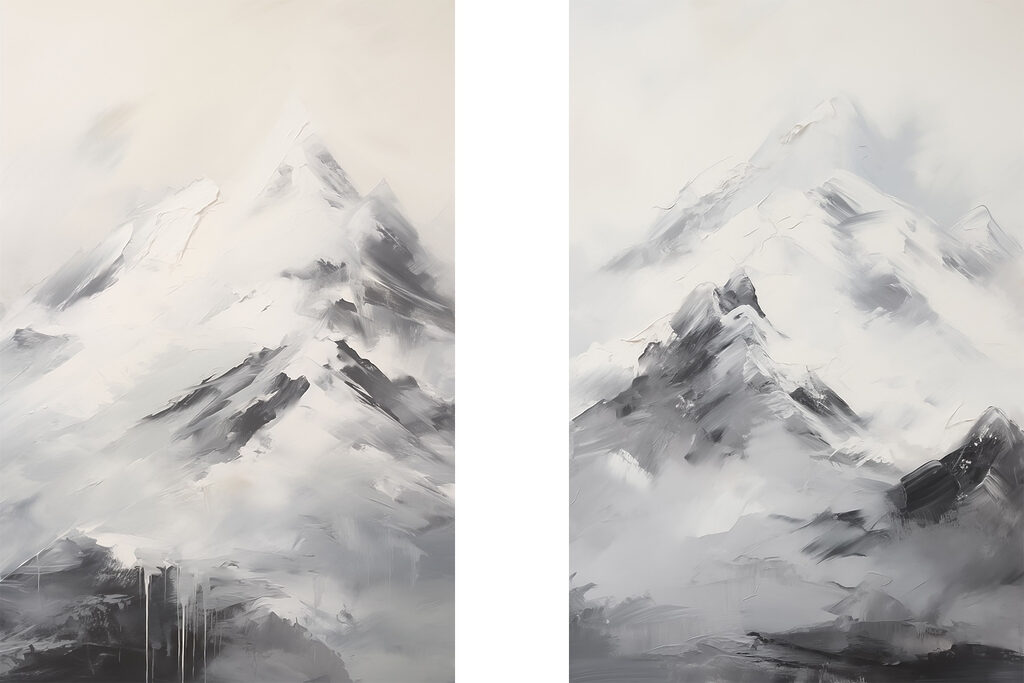 Montagnes à grands traits — motif complet