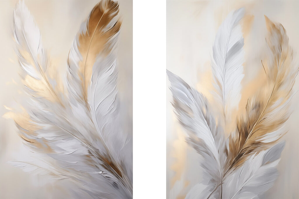 Plumes croisées — motif complet