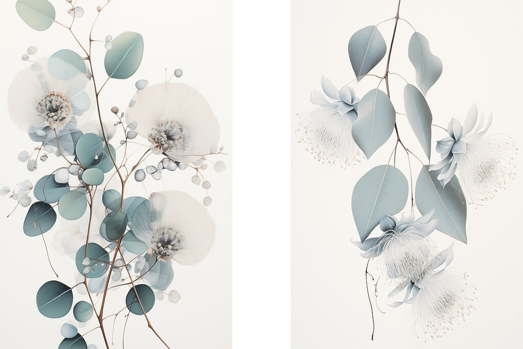 Fleurs plumeuses — motif complet