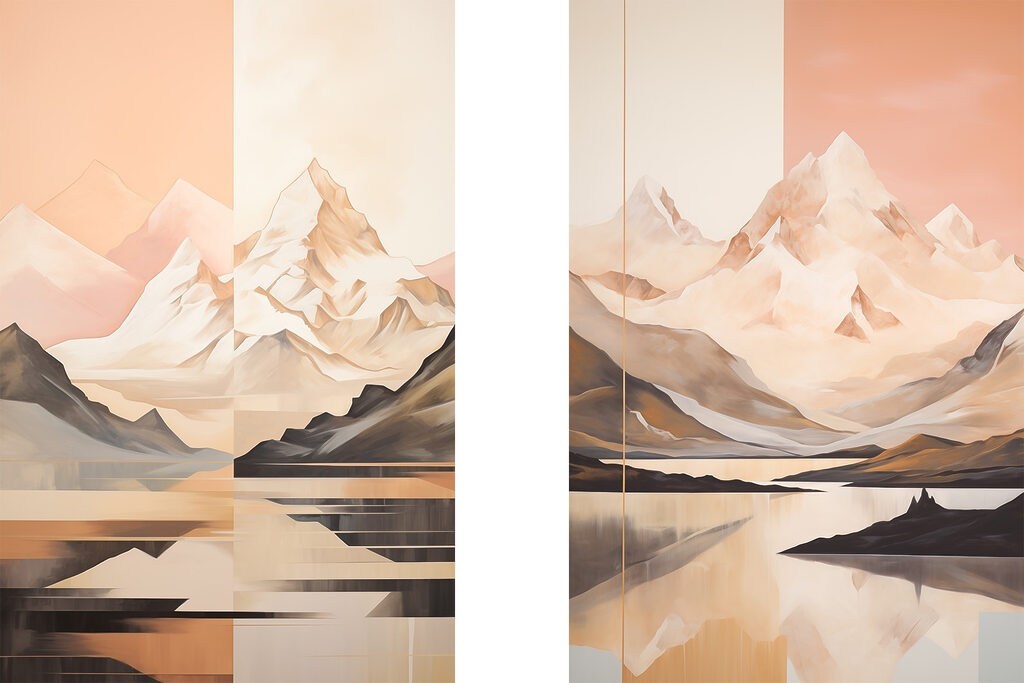 Cimes et reflets — motif complet