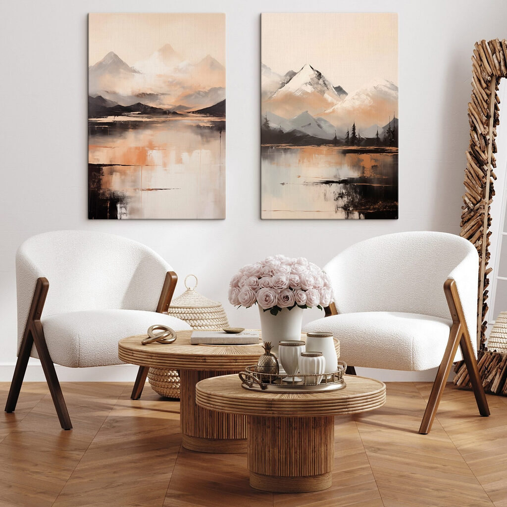 Montagnes près du lac dans un intérieur