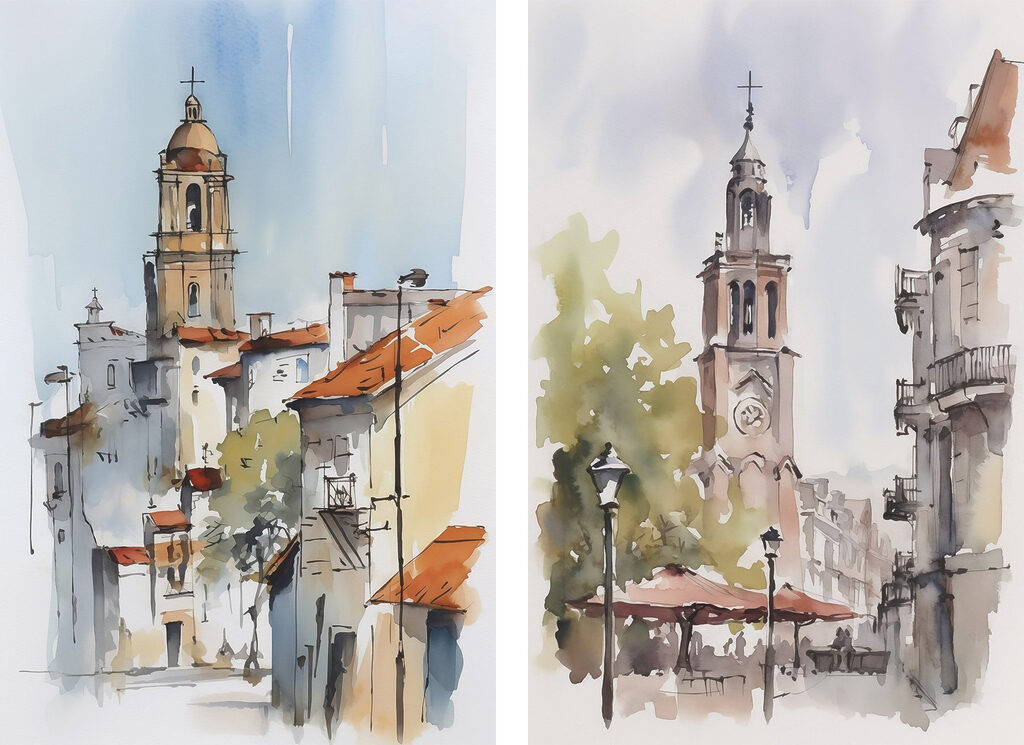 Entre vieilles façades — motif complet