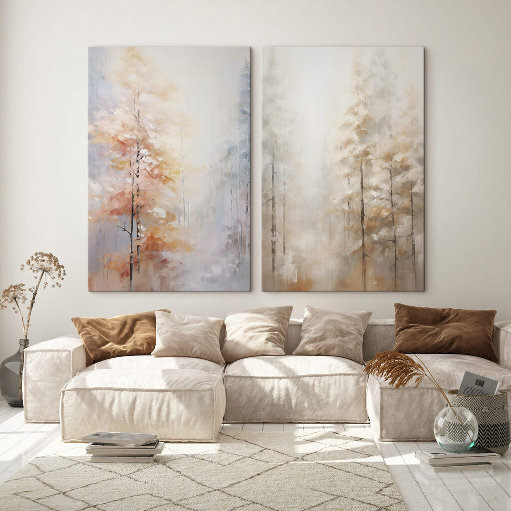 Forêt dans la brume dans un intérieur