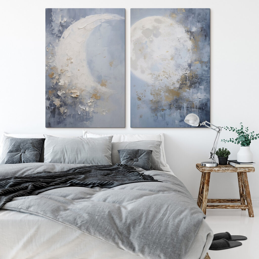 Lune et brume bleue dans un intérieur