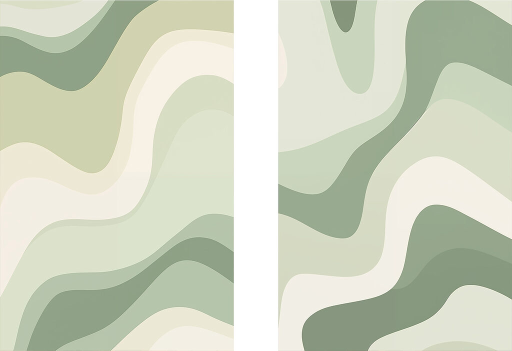 Ondulations vert sauge — motif complet