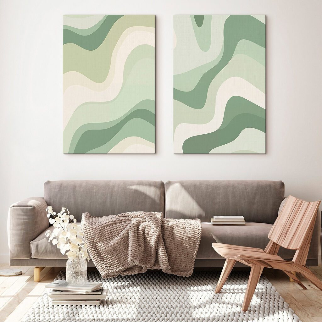 Ondulations vert sauge — intérieur 1