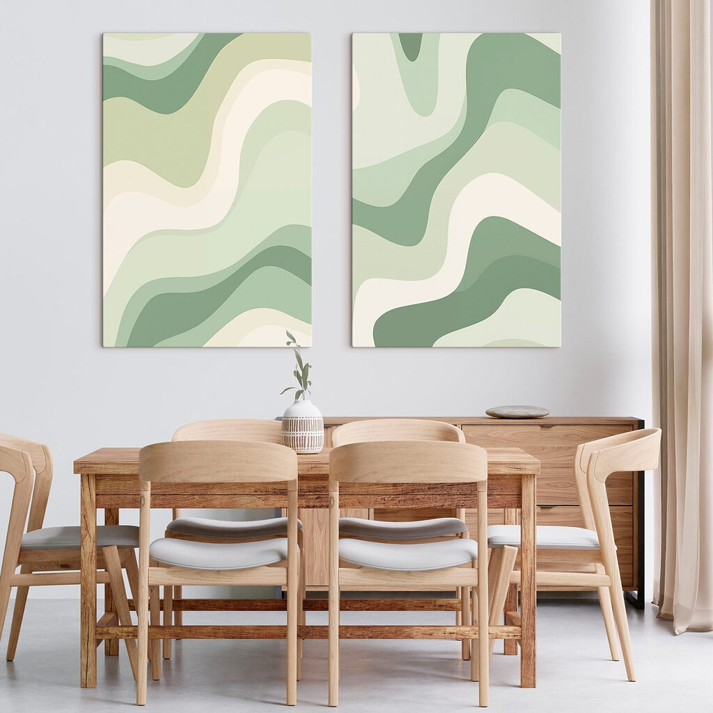 Ondulations vert sauge — intérieur 2