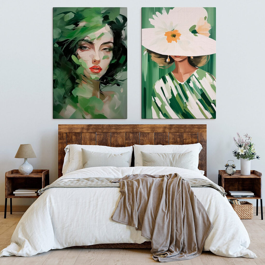 Portraits en vert — intérieur 1