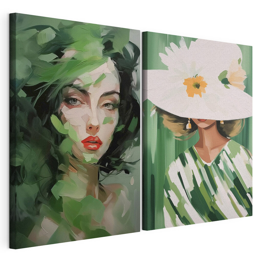 Portraits en vert — vue du produit