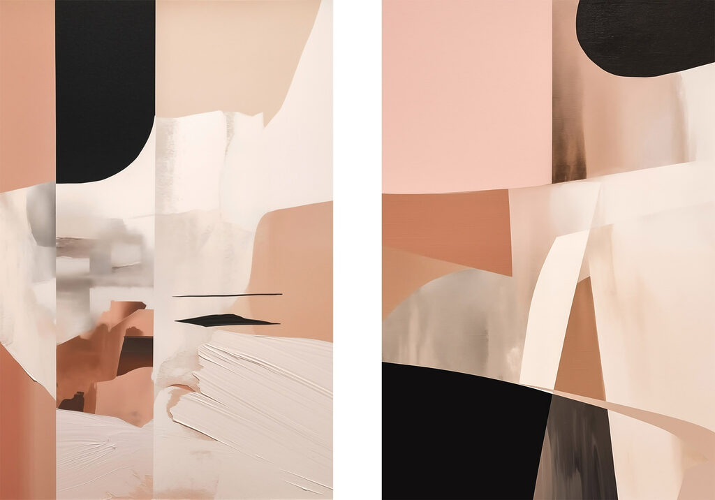 Collage aux tons poudrés — motif complet