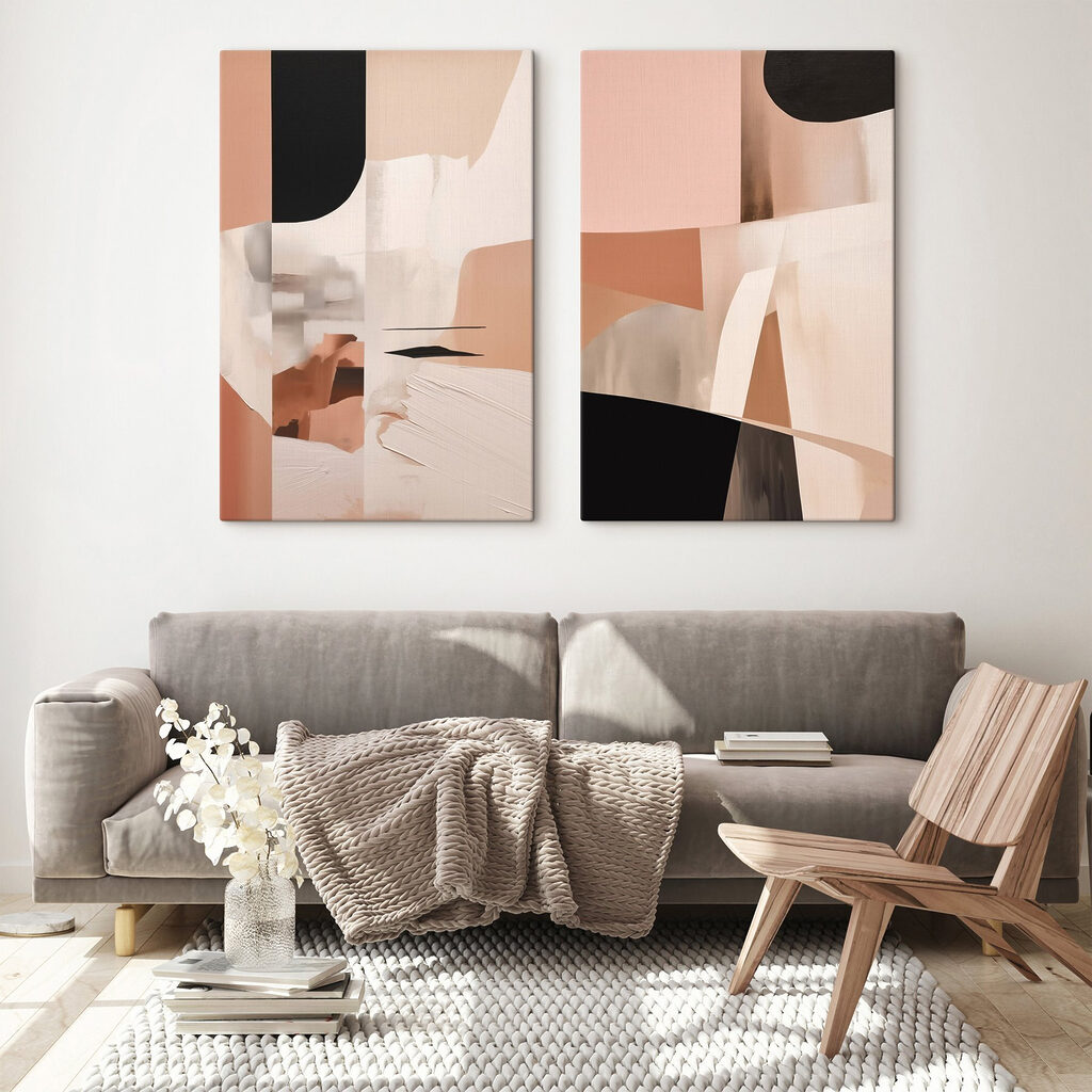 Collage aux tons poudrés — intérieur 1