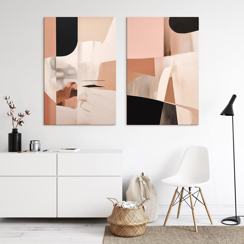 Collage aux tons poudrés — intérieur 2