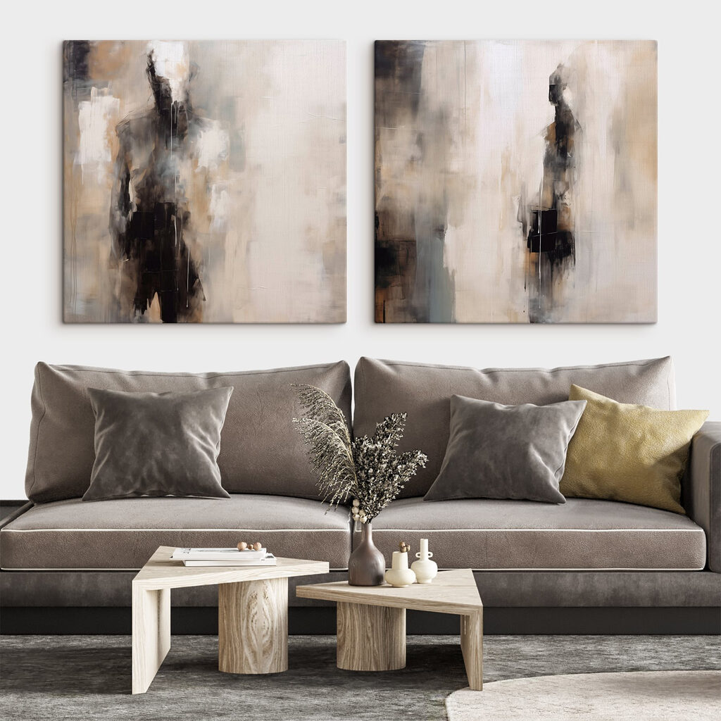 Silhouettes en touches douces dans un intérieur