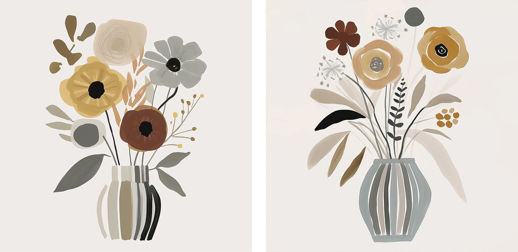Vases fleuris — motif complet