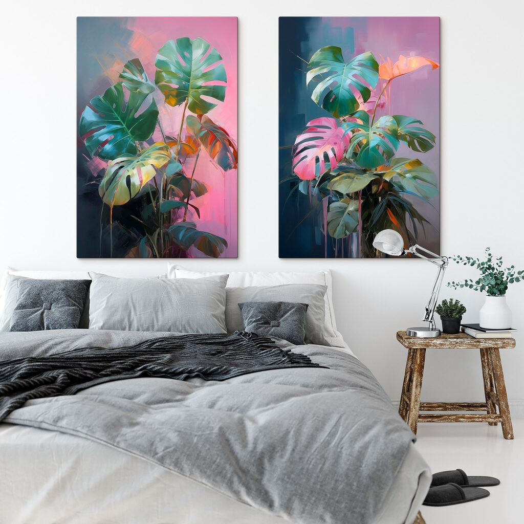 Monstera aux tons vifs — intérieur 1