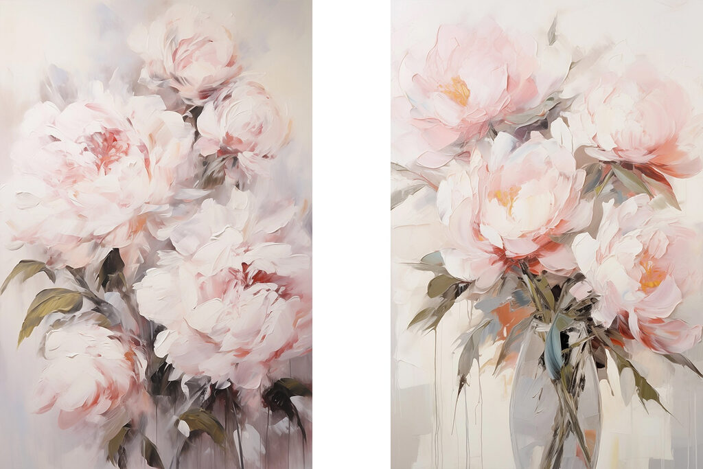 Bouquet rose tendre — motif complet