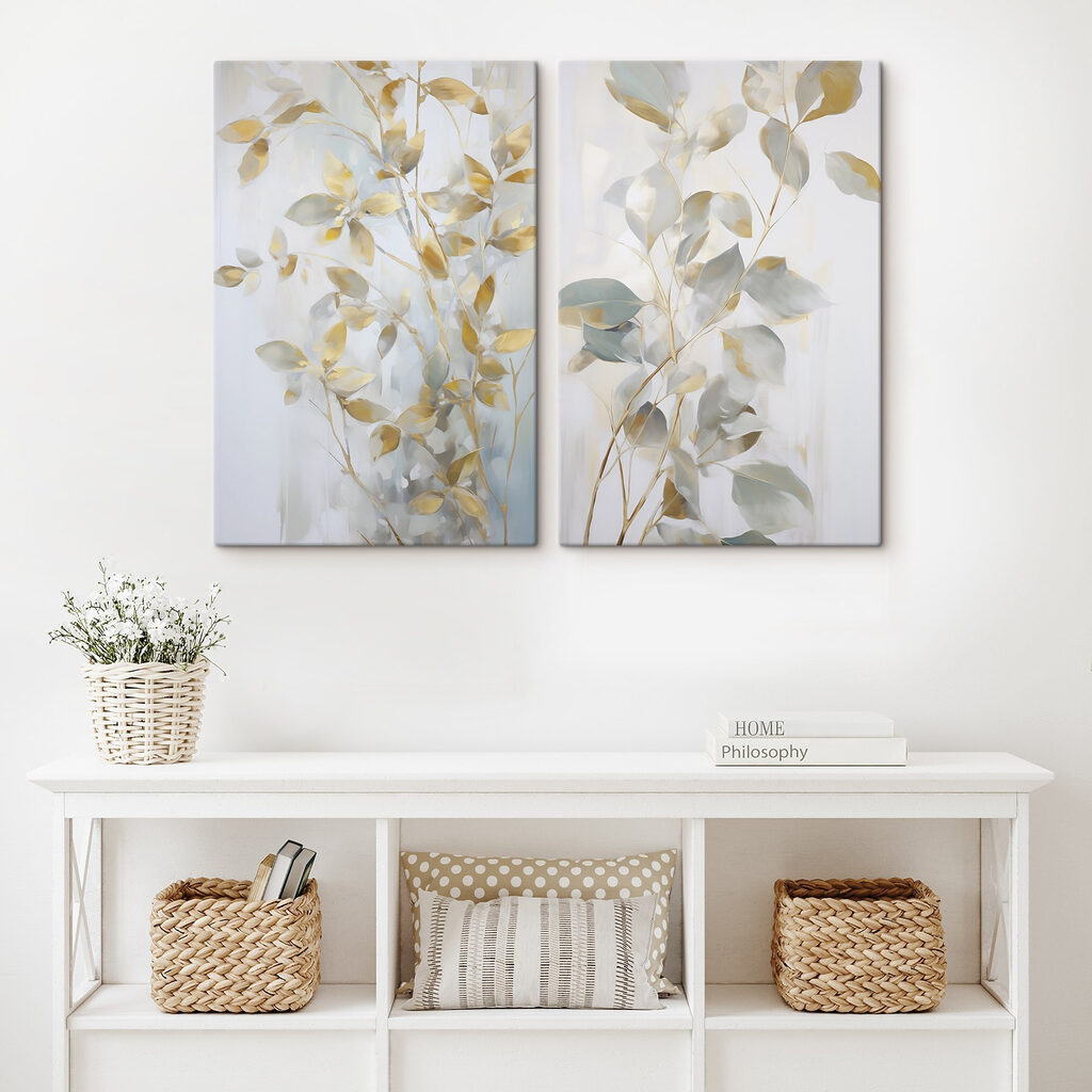 Feuilles en douce lumière dans un intérieur