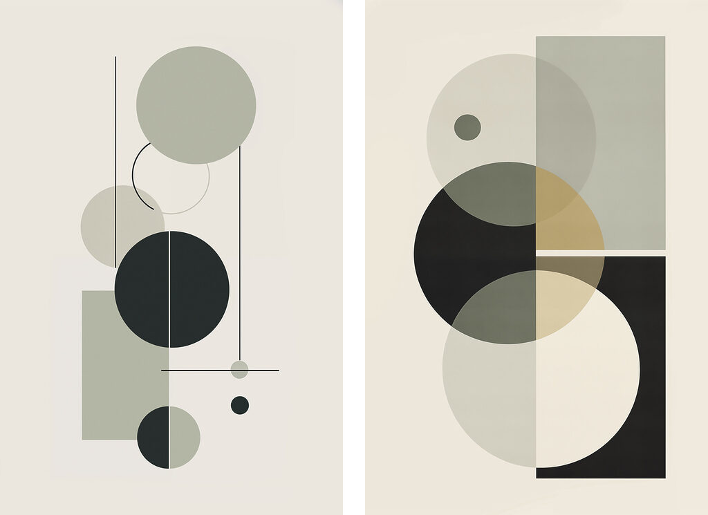 Cercles suspendus — motif complet