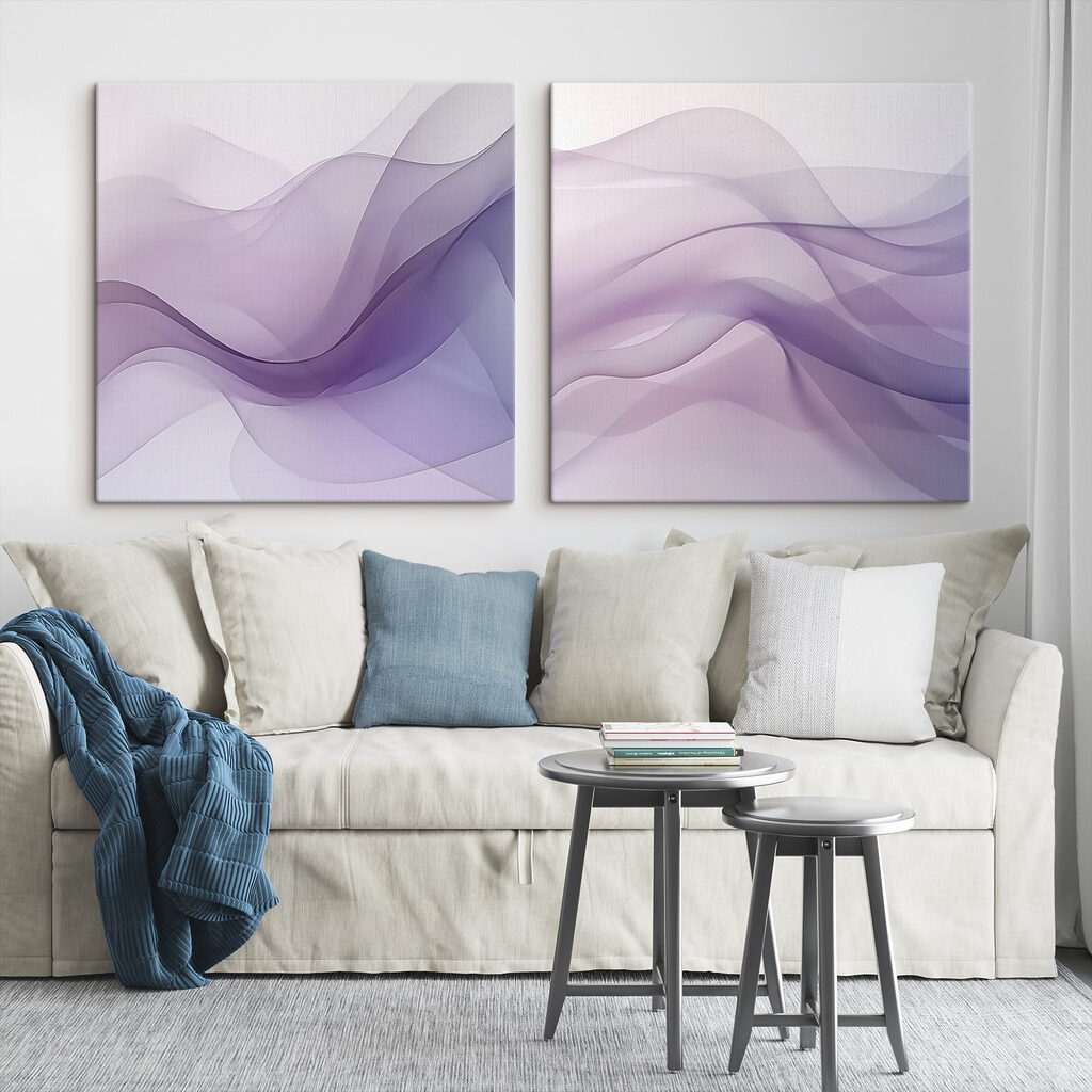 Voiles lavande dans un intérieur