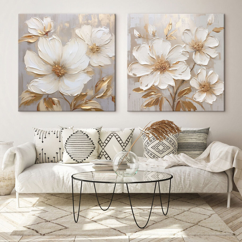 Floraison aux tons chauds dans un intérieur
