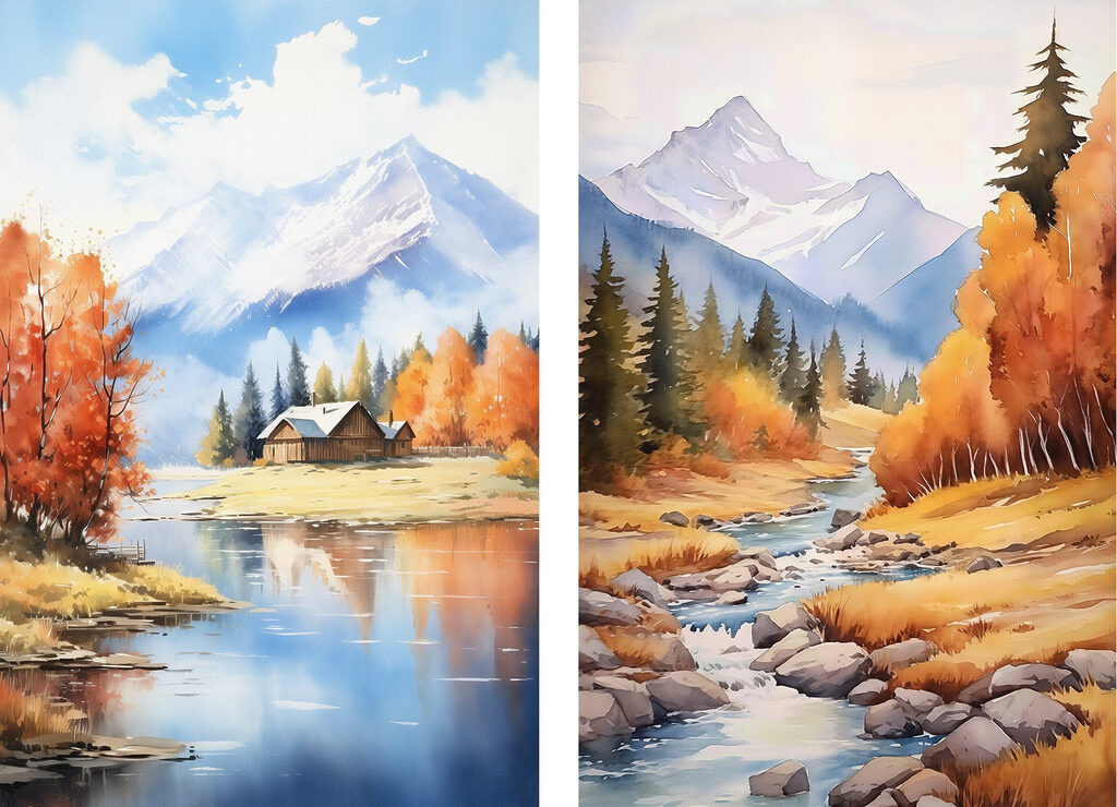 Automne à la montagne — motif complet
