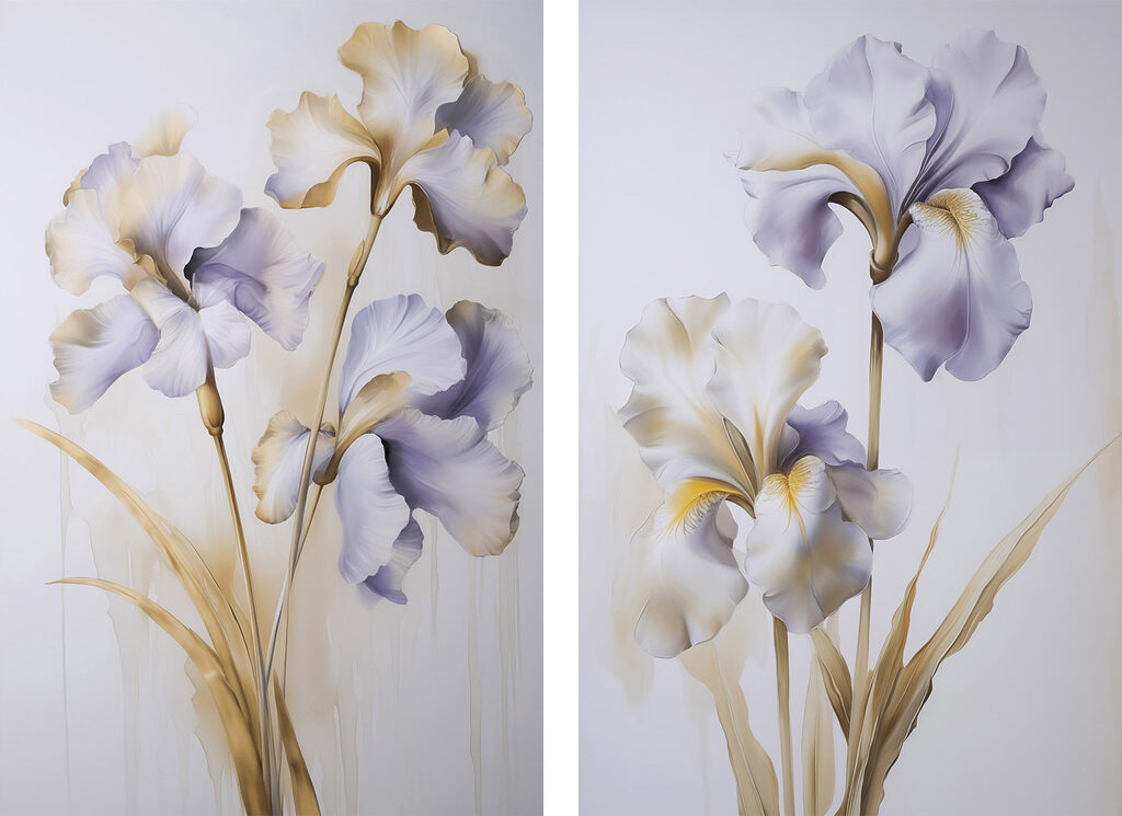 Iris aux longues tiges — motif complet