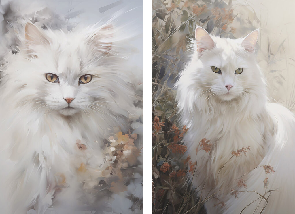 Chat blanc — motif complet
